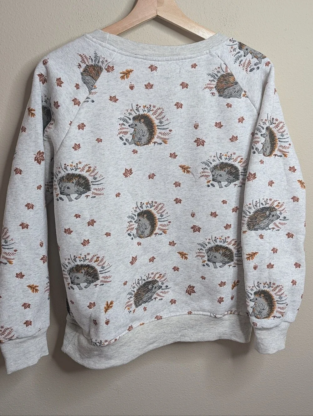 L.A. Soul Hedgehog Print Sweatshirt Crewneck Pullover Women's M Gray Cottagecore - Picture 7 of 7